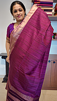 NK Semi Tussar Traditional border Jamun - T