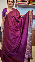 NK Semi Tussar Traditional border Jamun - T