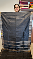 NK Semi Tussar Traditional border Black - T