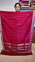 NK Semi Tussar Traditional border dark Maroon - T