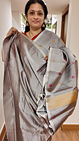 S Grey silk butti