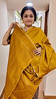 NK Semi Tussar Dotted Mustard- T