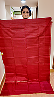 NK Semi zari checks Maroon- T
