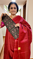 NK Semi zari checks Maroon- T