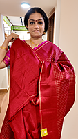 NK Semi zari checks Maroon- T