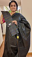 NK Semi zari checks Black- T