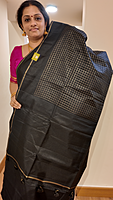 NK Semi zari checks Black- T