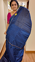 NK Semi zari checks Blue- T
