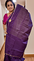 NK Semi zari checks Dark Purple- T
