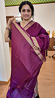 NK Semi Tussar Tissue border Jamun- K