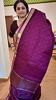 NK Semi Tussar Tissue border Jamun- K