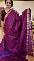 NK Semi Tussar Tissue border Jamun- K