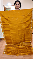NK Semi Tussar Tissue border Yellow- K