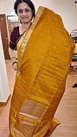 NK Semi Tussar Tissue border Yellow- K