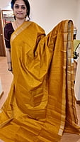 NK Semi Tussar Tissue border Yellow- K