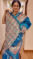 SF Semi Kota Kalamkari Border Blue- T