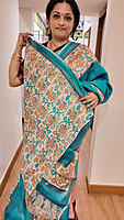 SF Semi Kota Kalamkari Border Teal- T