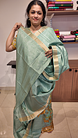 NK Semi Tussar Butti Pastel Sage Green - K