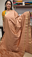 NK Semi Tussar Butti Pastel Peach- K