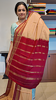 Mysore Silk Flower Bdr Stripes 130 GMS