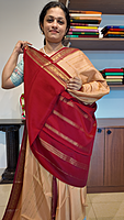 Mysore Silk Flower Bdr Stripes 130 GMS