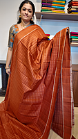NK Semi Tussar zari work Rust- T