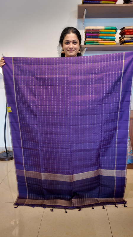 NK Semi Tussar zari work Purple- T
