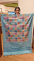 NK Semi Tussar Multi checks Blue- T