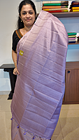 NK Semi Tussar dotted border Lilac - T