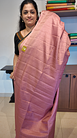 NK Semi Tussar dotted border Pink- T