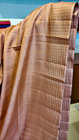 NK Semi Tussar dotted border Peach- T