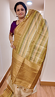 NK Semi Tussar Gradient Mehndi Green- K