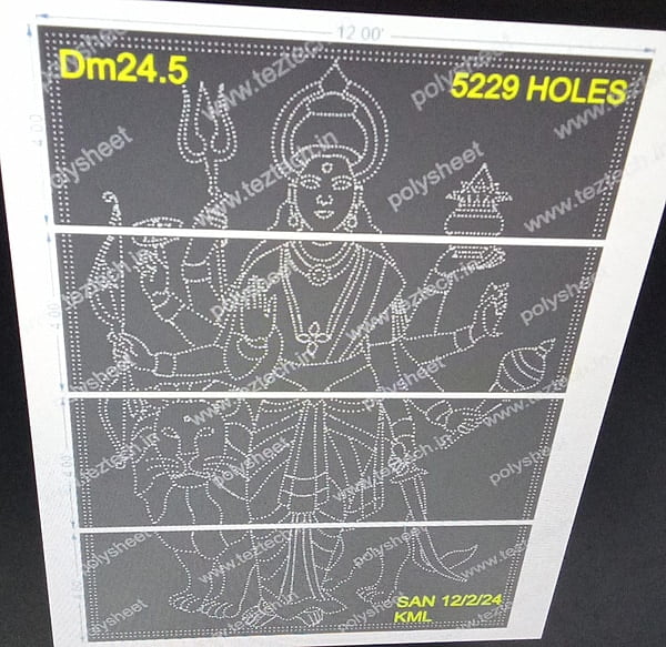DM24.5 DURGA MATA WITH BORDER 16X12 FEET 5229 HOLES