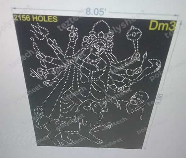 DM3 DURGA MAA DEVI MATA 3PARTS 9.98X8.os FEET 2156 HOLES