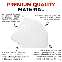 Pack of 12 6x4"" Dry Wipe Whiteboards - Presentation Card Size