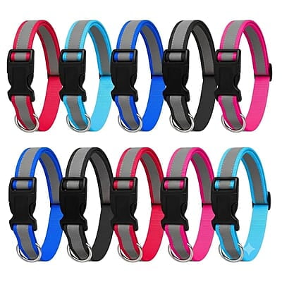 Max Reflective Dog Collar (set of 2)-multicolour