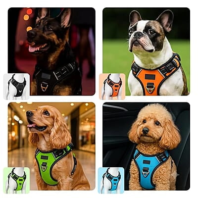Premium No-Pull Dog Harness with Leash- L-Black Premium No-Pull Dog Harness with Leash- L-Black