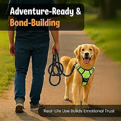 Premium No-Pull Dog Harness with Leash- L- Orange Premium No-Pull Dog Harness with Leash- L- Orange