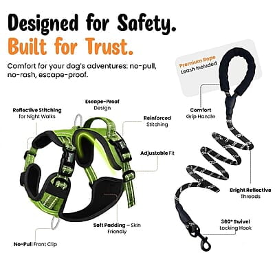 Premium No-Pull Dog Harness with Leash-M-Blue Premium No-Pull Dog Harness with Leash-M-Blue