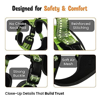 Premium No-Pull Dog Harness with Leash- L-Black Premium No-Pull Dog Harness with Leash- L-Black