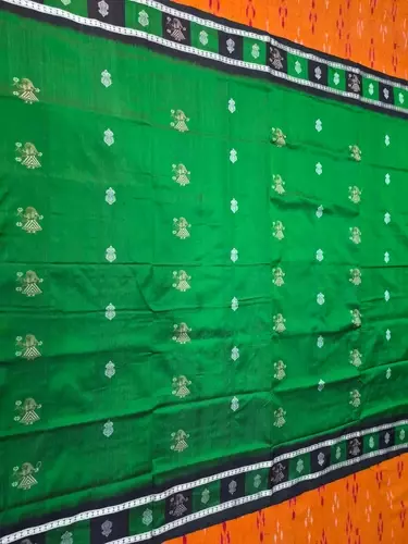 Doll Bomkai Silk Saree-Green