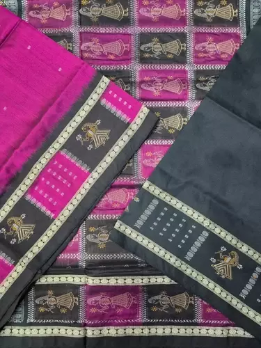 Plain Doll Border Silk Saree-Magenta