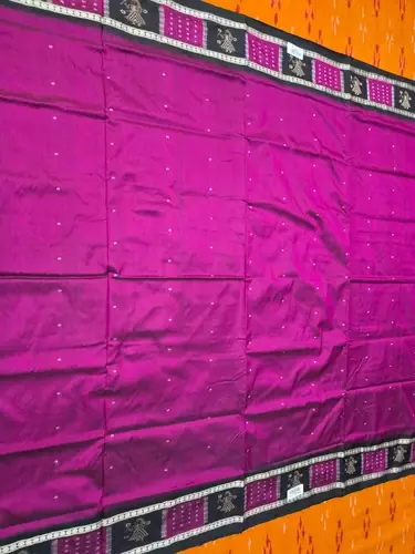 Plain Doll Border Silk Saree-Magenta