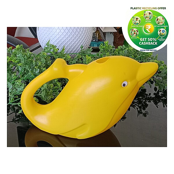 Dolphin 1.5 Litre Plastic Watering Can |Yellow | Garden Watering Can| New arrival