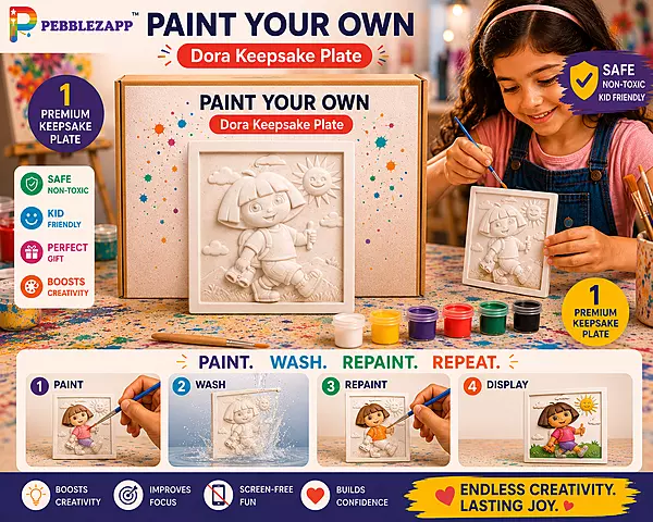 Reusable Dora Keep sake plate DIY Painting Kit