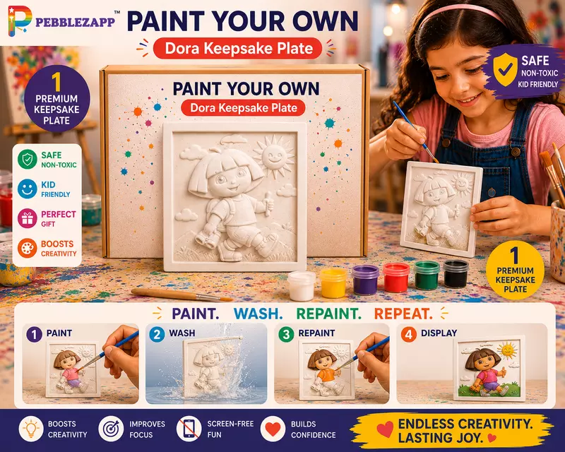 Reusable Dora Keep sake plate DIY Painting Kit