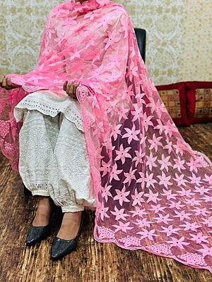Chikankari Afghani Dupatta Set