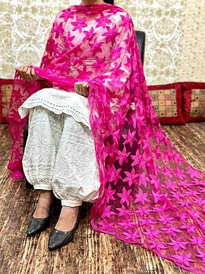 Chikankari Afghani Dupatta Set
