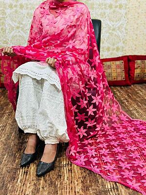 Chikankari Afghani Dupatta Set