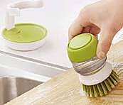 Dishwashing brush with dispenser